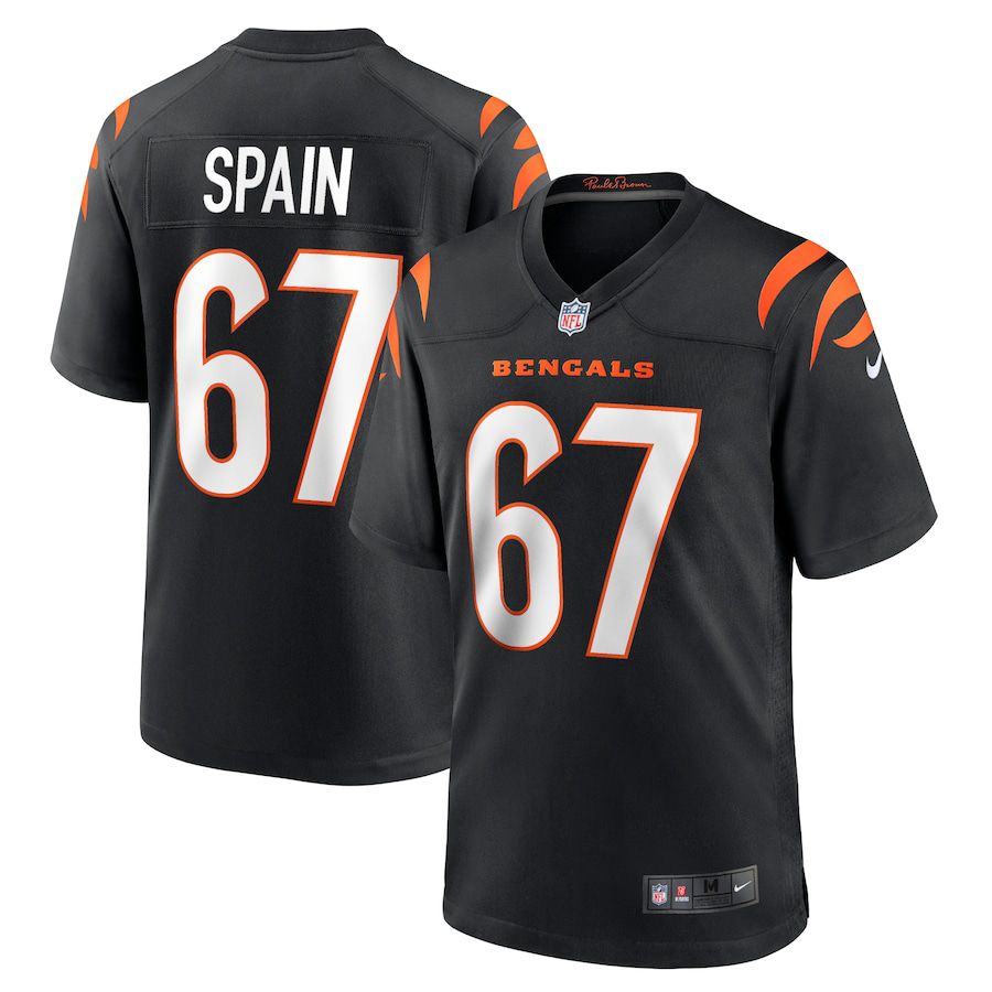 Men Cincinnati Bengals 67 Quinton Spain Nike Black Game NFL Jersey